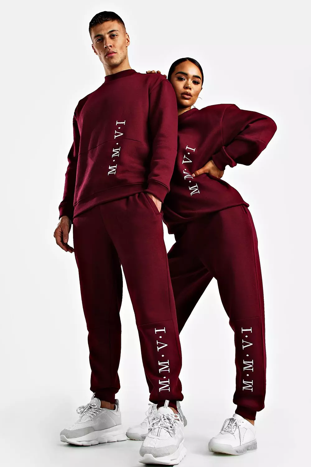 Her Embroidered Sweat Tracksuit boohooMAN UK